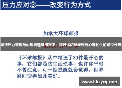 竞技压力管理与心理调适策略探索：提升运动员表现与心理韧性的路径分析
