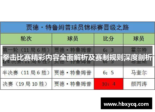拳击比赛精彩内容全面解析及赛制规则深度剖析